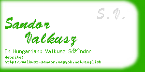 sandor valkusz business card